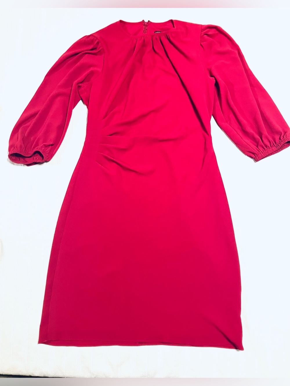 Maggy London Ruched Asymmetrical Fuchsia Pink Midi Dress - Size 6